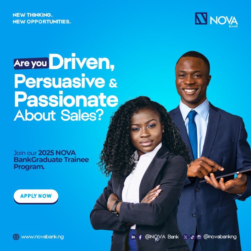 Apply Now NOVA Graduate Trainee Program 2025