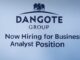 Dangote Group: Now Hiring for Business Analyst Position