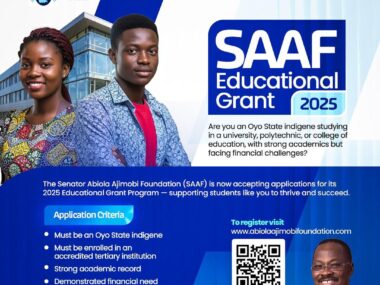 Applications Open for the Senator Abiola Ajimobi Foundation Scholarship (SAAF) 2025 Education Grant