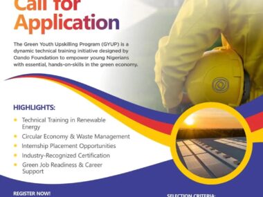 Apply Now for the Green Youth Upskilling Program (GYUP) by Oando Foundation
