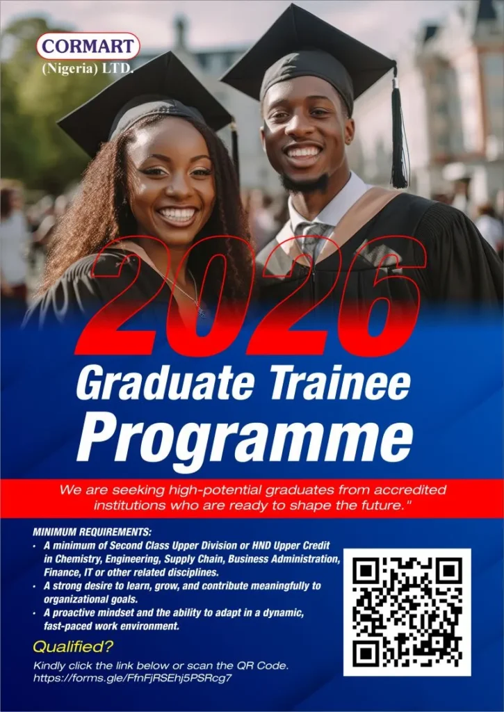 Application Now Open: Cormart Graduate Trainee Program 2026 for Young Nigerian Graduates