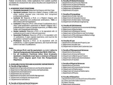 Link to Apply | Federal University Dutse Recruitment 2025
