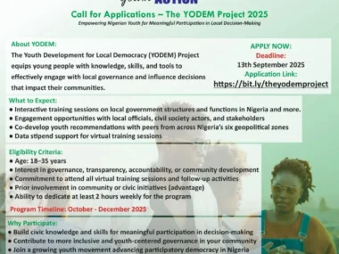 Call for Applications: YODEM Project 2025 for Young Nigerians!