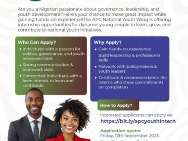 Apply: APC National Youth Wing Call for internship Program 2025