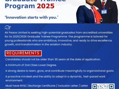 Applications Now Open for Air Peace Graduate Trainee Program 2025