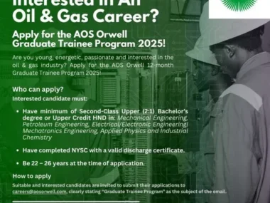 Application is Now Open for the AOS Orwell Graduate Trainee Program for Nigerian Youths 2025 | Apply Now