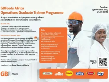 Call for Applications: GBfoods Africa Graduate Trainee Program 2025