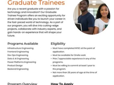 INFINION Technologies Graduate Trainee Program | Link to Apply
