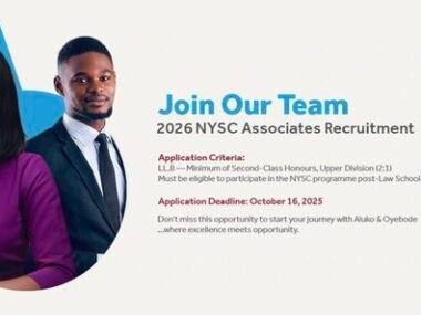 Apply Now: Aluko & Oyebode NYSC Associate Programme for Young Nigerian Lawyers 2026
