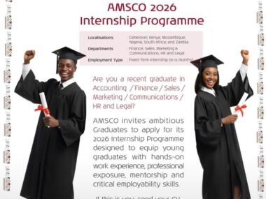 Apply Now: AMSCO 2026 Internship Programme for Young African Graduates