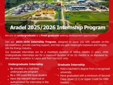 Aradel Holdings 2025/2026 Internship Program for Graduates and Undergraduates | Link to Apply