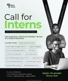 Creative Internship Program at Adulawo | APPLY NOW
