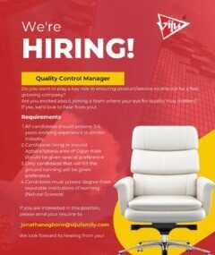 Quality Control Manager Opportunity at Viju Industries Nigeria Limited | Apply Now