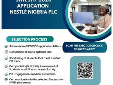 Nestlé Nigeria Plc Opens Applications for 2026 SIWES / Industrial Training (IT) Programme | Link to Apply