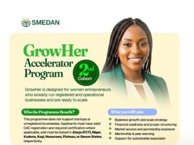 Apply Now: SMEDAN GrowHer Accelerator Program (2nd Cohort) for Women Entrepreneurs
