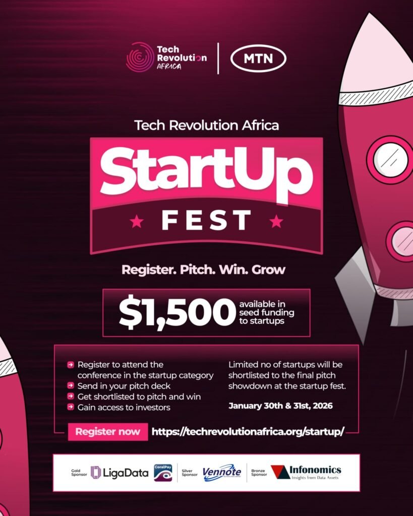 Call for Applications: Tech Revolution Africa StartUp Fest 2026 | $1,500 Seed Funding