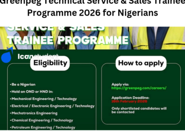 Apply Now: Greenpeg Technical Service & Sales Trainee Programme 2026
