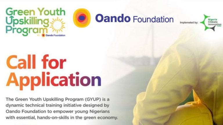 Oando Foundation Green Youth Upskilling Program 2026 | Link to Apply