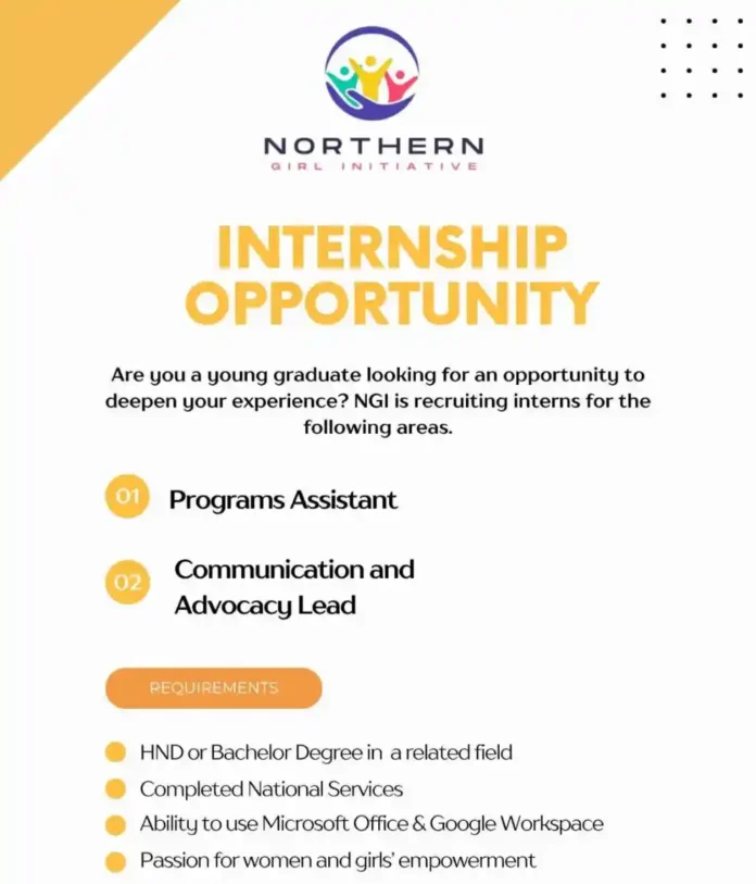 Call for Applications: Northern Girl Initiative (NGI) Internship Programme 2026 for Nigerian Graduates Call for Applications: Northern Girl Initiative (NGI) Internship Programme 2026 for Nigerian Graduates