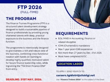 TGI Group Finance Trainee Programme 2026 for ICAN Professionals | Apply Now