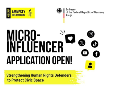 Call for Applications: Amnesty International Nigeria Opens Applications for Micro-Influencer Cohort 2026