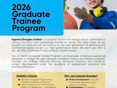 Ingentia Energies Limited Graduate Trainee Programme 2026 | Apply Now