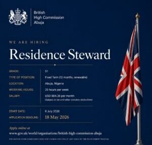 Call for Applications: Residence Steward Job Opening at the British High Commission