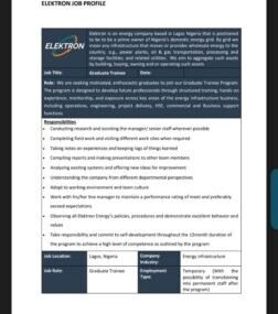 Apply for the Elektron Energy Graduate Trainee Program 2026