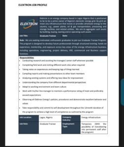 Apply for the Elektron Energy Graduate Trainee Program 2026
