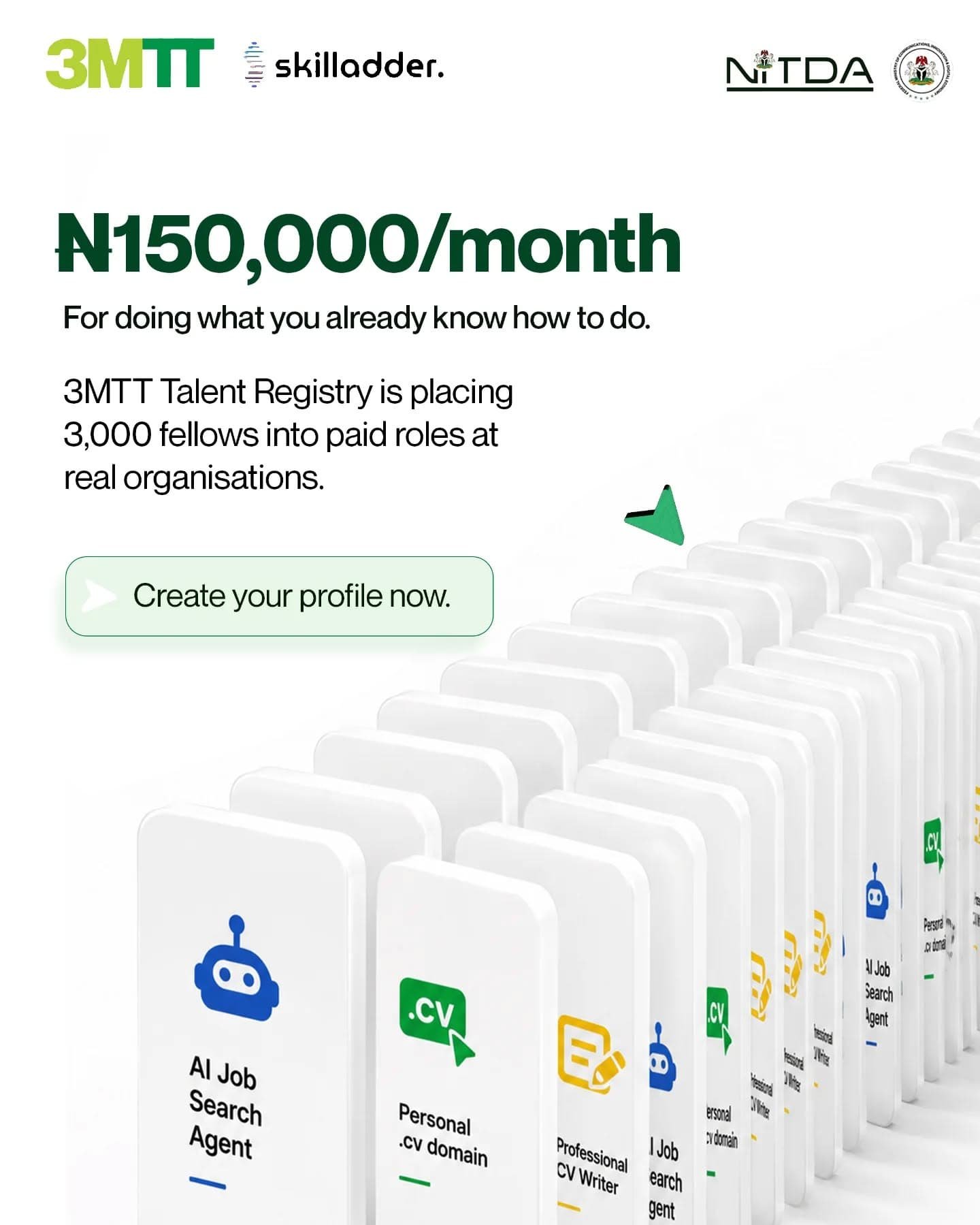 3MTT Talent Registry 2026: N150,000 Monthly Paid Placement Opportunity for Fellows | Apply Now
