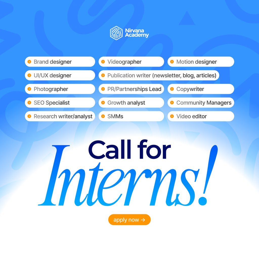 Call for Applications: Nirvana Academy Internship Programme 2026